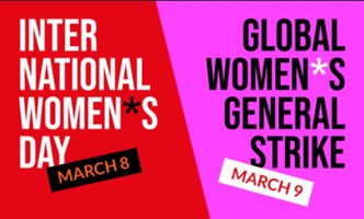GENUG! BASTA! Wir erweitern den Internationalen Frauentag, Sonntag (!) 8. März 2026, um den Streiktag, Montag, 9. März 2026