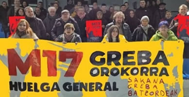 Spanien/Baskenland: Generalstreik für einen würdigen Mindestlohn von 1500 Euro am 17. März 2026