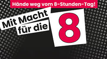 ver.di-Kampagne "Mit Macht für die 8!"