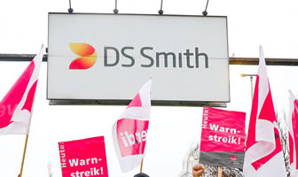 Streiks beim Wellpappkonzern DS Smith an allen fünf Standorten in Deutschland gegen die Schließungen und für einen Sozialtarifvertrag