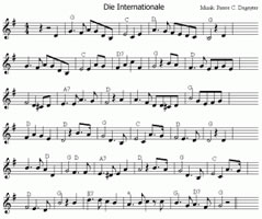 Notenblatt von Die Internationale