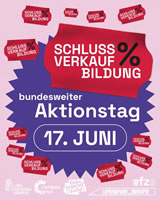 #SchlussverkaufBildung: Aktionswoche vom 15. bis 19. Juni 2026 mit bundesweitem Protest am 17. Juni gegen Kürzungen im Bildungs- und Wissenschaftssystem