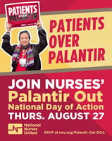 NNU nurses to participate in nationwide protests against Palantir on Thursday, Aug. 27