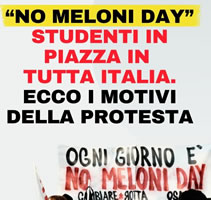 Plakat von Confronto scuola zum „No Meloni Day“ am 16.10.2026 in Italien